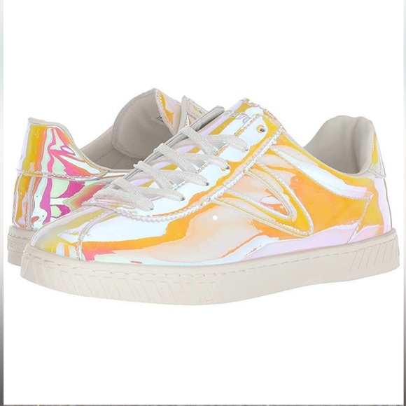 Tretorn Shoes - TRETORN Iridescent Pink, Yellow & White Camden Lace Up Sneakers Size 8.5